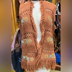 Crochet Pocahontas Vest Boho Pattern Indian Tribal Navajo Native American
